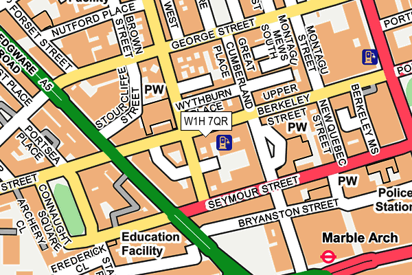 W1H 7QR map - OS OpenMap – Local (Ordnance Survey)