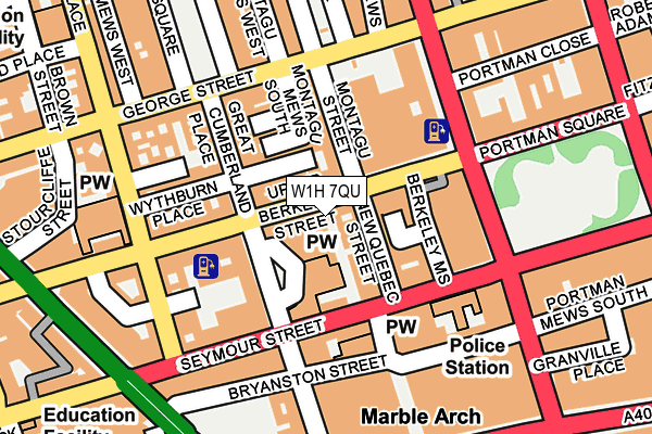 W1H 7QU map - OS OpenMap – Local (Ordnance Survey)