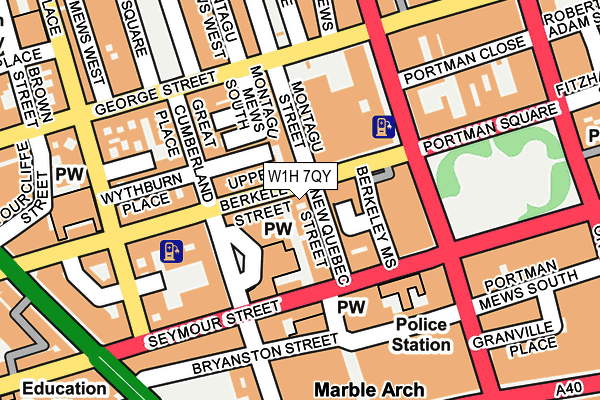 W1H 7QY map - OS OpenMap – Local (Ordnance Survey)