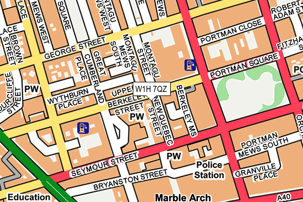 W1H 7QZ map - OS OpenMap – Local (Ordnance Survey)