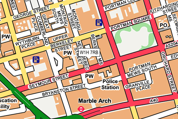 W1H 7RB map - OS OpenMap – Local (Ordnance Survey)