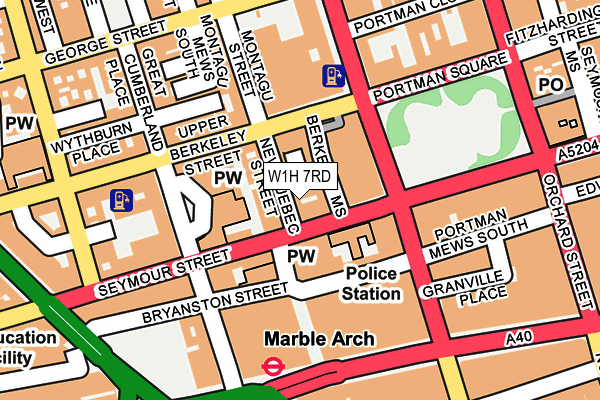 W1H 7RD map - OS OpenMap – Local (Ordnance Survey)