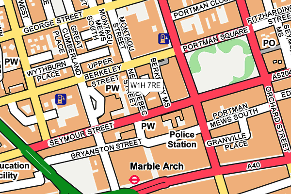 W1H 7RE map - OS OpenMap – Local (Ordnance Survey)