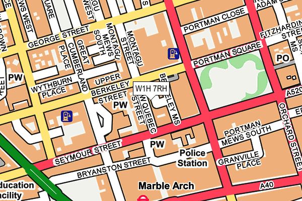 W1H 7RH map - OS OpenMap – Local (Ordnance Survey)