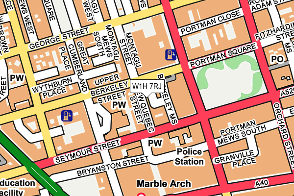 W1H 7RJ map - OS OpenMap – Local (Ordnance Survey)