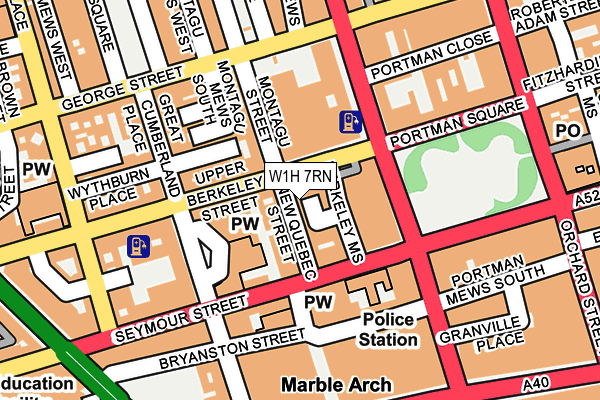 W1H 7RN map - OS OpenMap – Local (Ordnance Survey)