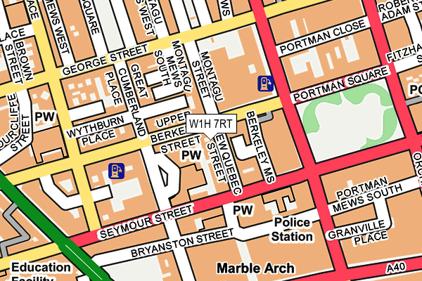 W1H 7RT map - OS OpenMap – Local (Ordnance Survey)