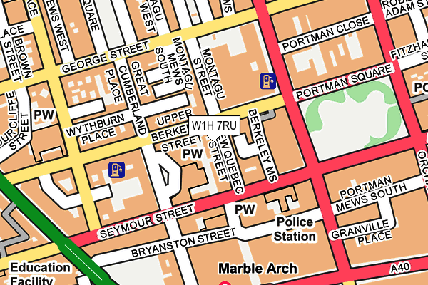 W1H 7RU map - OS OpenMap – Local (Ordnance Survey)
