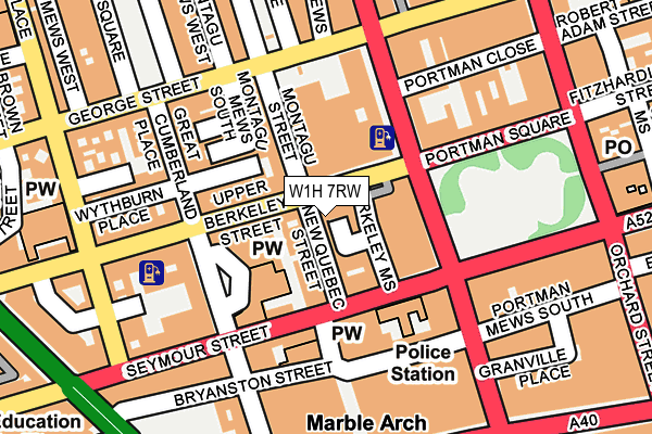 W1H 7RW map - OS OpenMap – Local (Ordnance Survey)