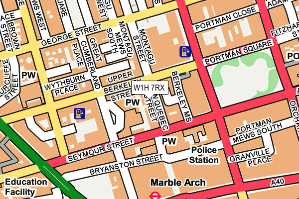 W1H 7RX map - OS OpenMap – Local (Ordnance Survey)