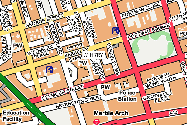 W1H 7RY map - OS OpenMap – Local (Ordnance Survey)