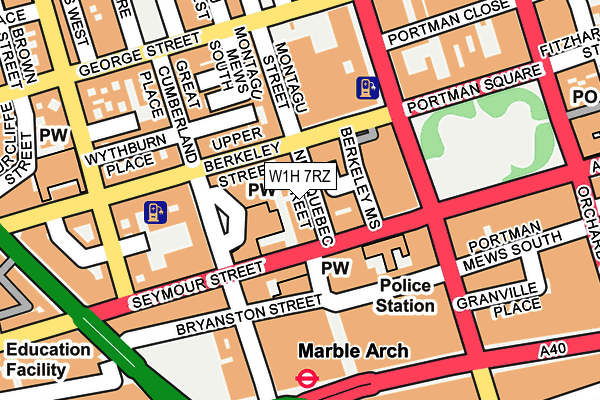 W1H 7RZ map - OS OpenMap – Local (Ordnance Survey)