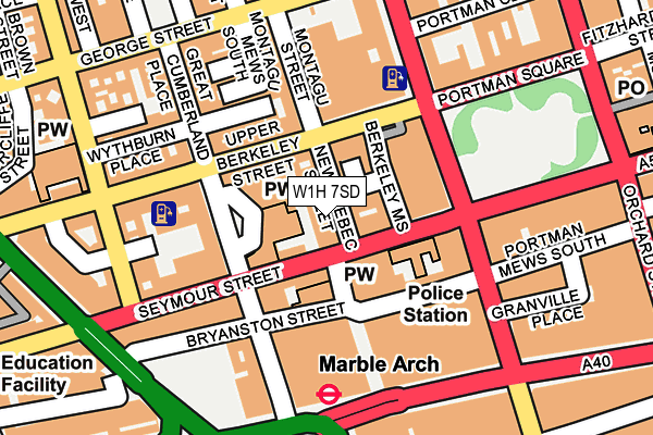 W1H 7SD map - OS OpenMap – Local (Ordnance Survey)