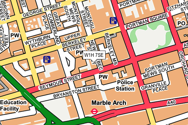 W1H 7SE map - OS OpenMap – Local (Ordnance Survey)