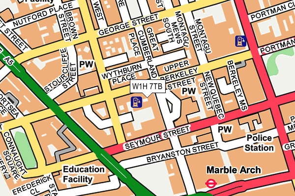 W1H 7TB map - OS OpenMap – Local (Ordnance Survey)