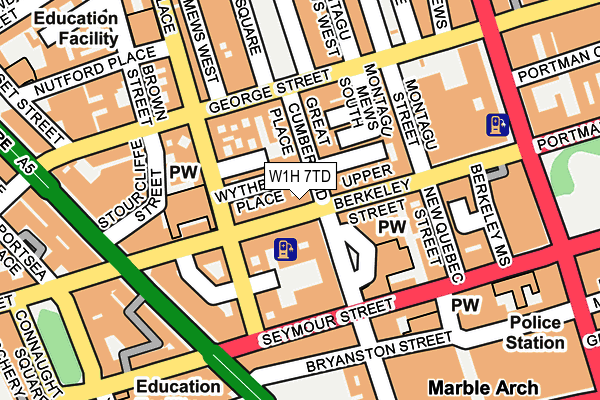 W1H 7TD map - OS OpenMap – Local (Ordnance Survey)