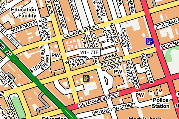 W1H 7TE map - OS OpenMap – Local (Ordnance Survey)