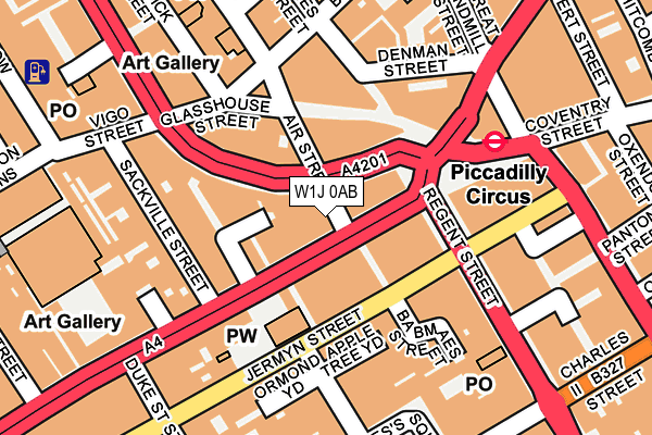 W1J 0AB map - OS OpenMap – Local (Ordnance Survey)