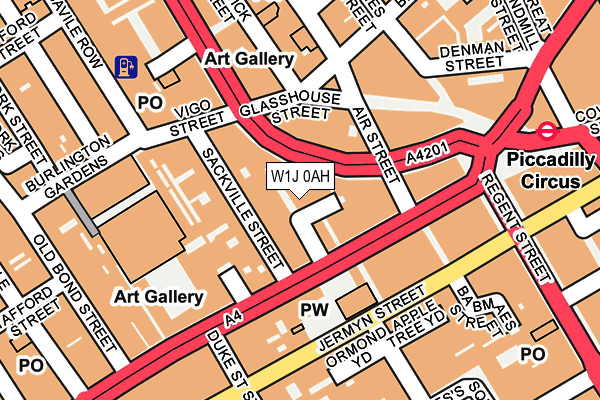 W1J 0AH map - OS OpenMap – Local (Ordnance Survey)