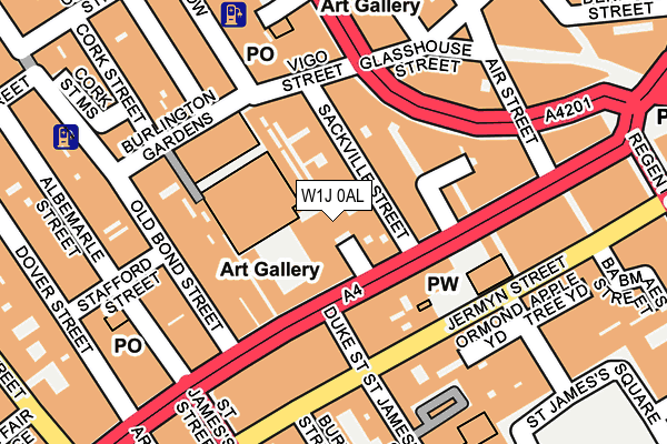 W1J 0AL map - OS OpenMap – Local (Ordnance Survey)