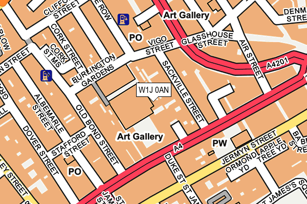 W1J 0AN map - OS OpenMap – Local (Ordnance Survey)