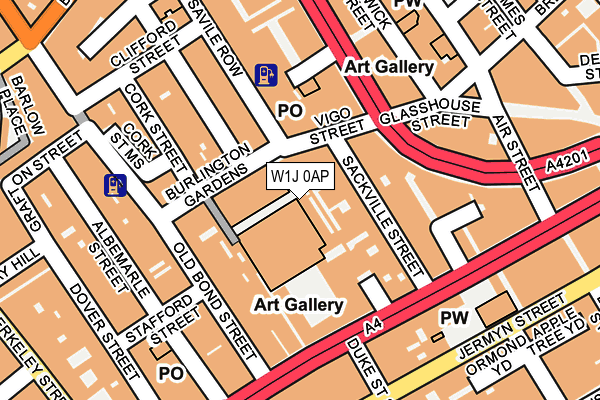 W1J 0AP map - OS OpenMap – Local (Ordnance Survey)