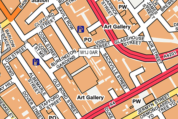 W1J 0AR map - OS OpenMap – Local (Ordnance Survey)