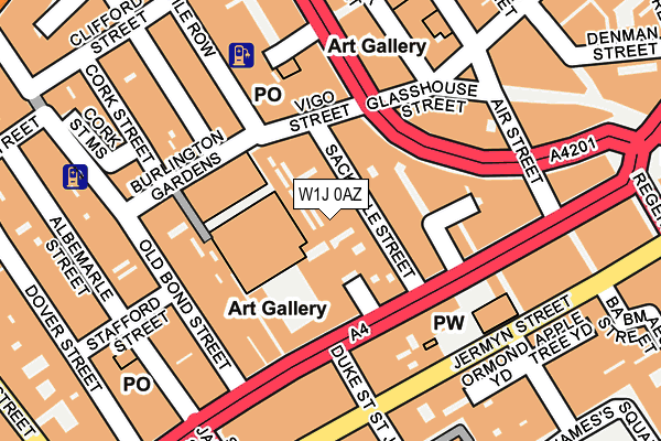 W1J 0AZ map - OS OpenMap – Local (Ordnance Survey)