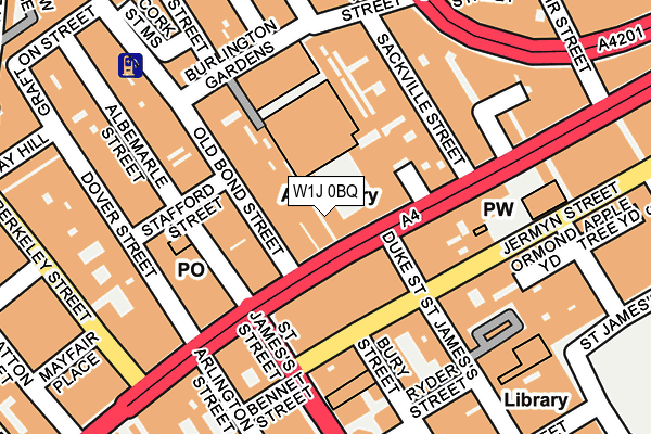 W1J 0BQ map - OS OpenMap – Local (Ordnance Survey)