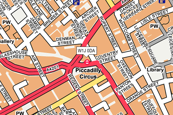 W1J 0DA map - OS OpenMap – Local (Ordnance Survey)