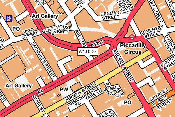 W1J 0DG map - OS OpenMap – Local (Ordnance Survey)