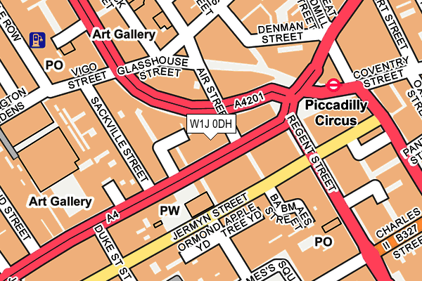 W1J 0DH map - OS OpenMap – Local (Ordnance Survey)