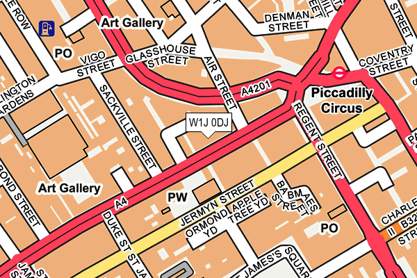 W1J 0DJ map - OS OpenMap – Local (Ordnance Survey)