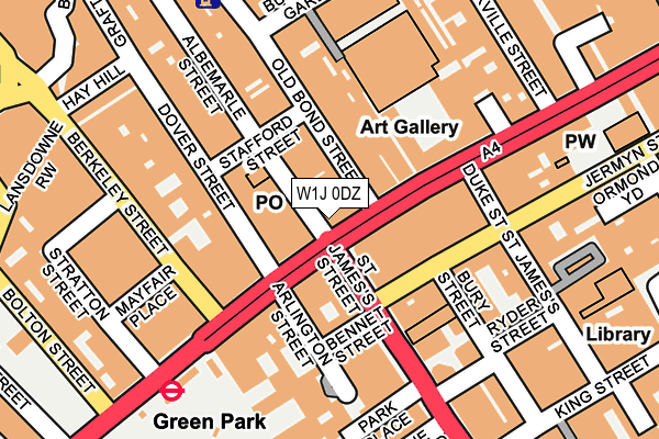 W1J 0DZ map - OS OpenMap – Local (Ordnance Survey)