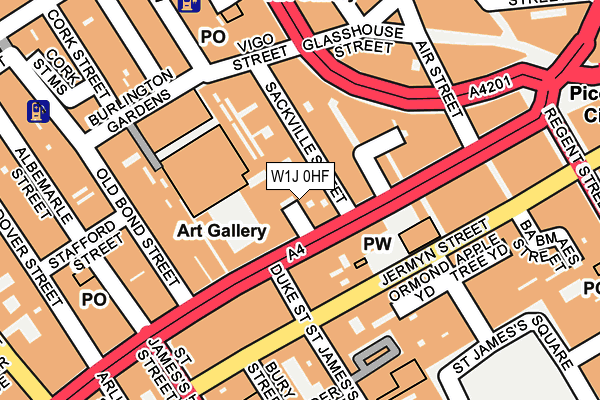 W1J 0HF map - OS OpenMap – Local (Ordnance Survey)