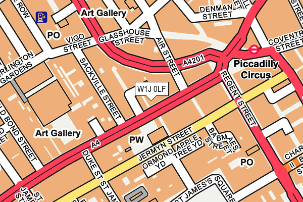 W1J 0LF map - OS OpenMap – Local (Ordnance Survey)