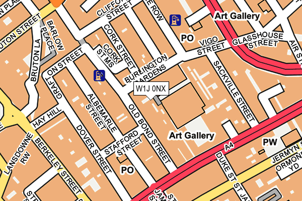 W1J 0NX map - OS OpenMap – Local (Ordnance Survey)