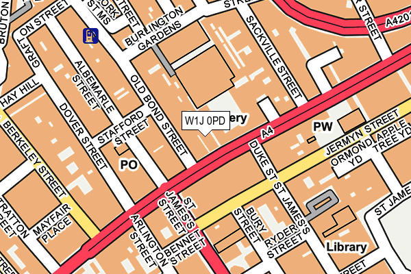 W1J 0PD map - OS OpenMap – Local (Ordnance Survey)