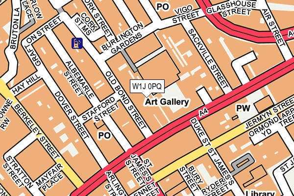 W1J 0PQ map - OS OpenMap – Local (Ordnance Survey)