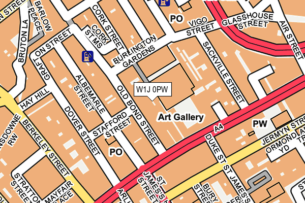 W1J 0PW map - OS OpenMap – Local (Ordnance Survey)