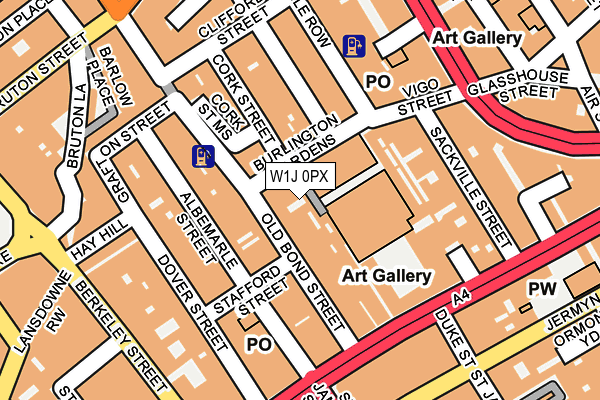 W1J 0PX map - OS OpenMap – Local (Ordnance Survey)