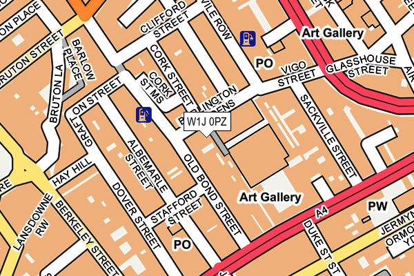 W1J 0PZ map - OS OpenMap – Local (Ordnance Survey)