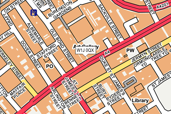 W1J 0QX map - OS OpenMap – Local (Ordnance Survey)