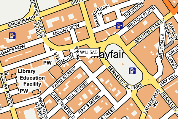 W1J 5AD map - OS OpenMap – Local (Ordnance Survey)