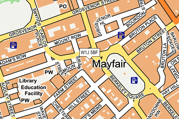 W1J 5BF map - OS OpenMap – Local (Ordnance Survey)