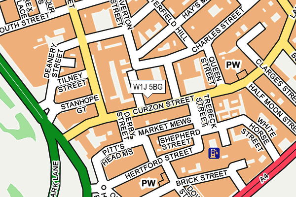 W1J 5BG map - OS OpenMap – Local (Ordnance Survey)