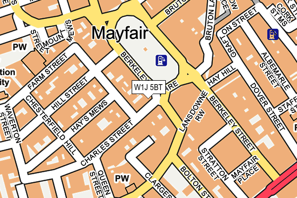 W1J 5BT map - OS OpenMap – Local (Ordnance Survey)