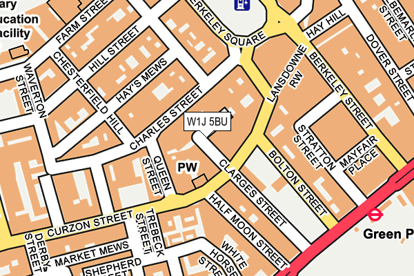 W1J 5BU map - OS OpenMap – Local (Ordnance Survey)