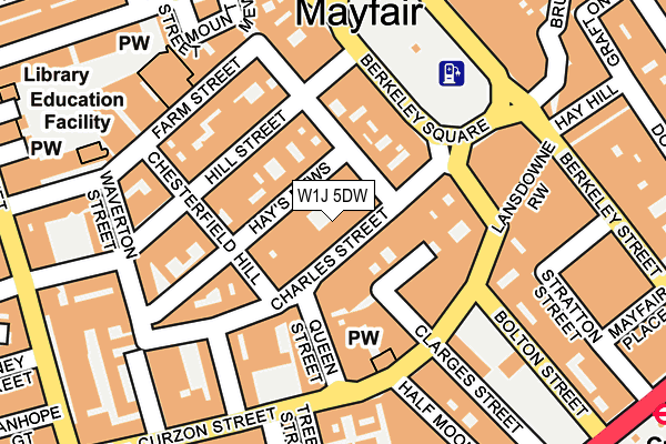 W1J 5DW map - OS OpenMap – Local (Ordnance Survey)