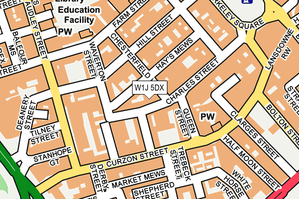 W1J 5DX map - OS OpenMap – Local (Ordnance Survey)